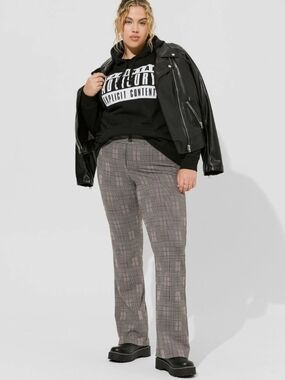 torrid Plaid Boot-Cut Pants in Black and Gray